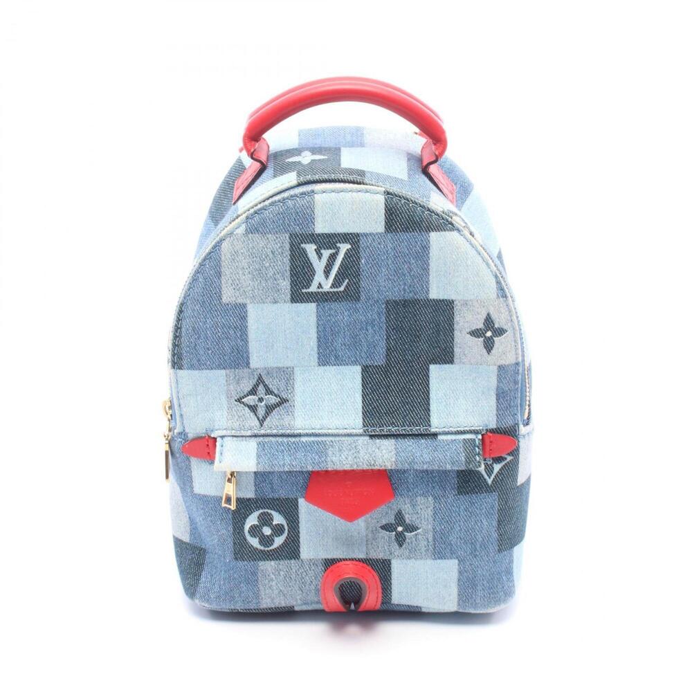 Louis Vuitton Palm Springs Backpack MINI Monogram Denim Rucksack Handbag Canv...